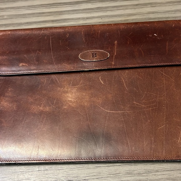 BALLY BROWN LEATHER DOCUMENT/ PORTFOLIO CASE - Picture 3 of 16